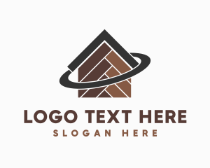Floor - Wooden Tiles Home Orbit logo design