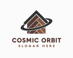 Wooden Tiles Home Orbit logo design