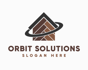 Wooden Tiles Home Orbit logo design