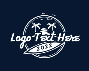 Palm Tree - Summer Island Surf logo design