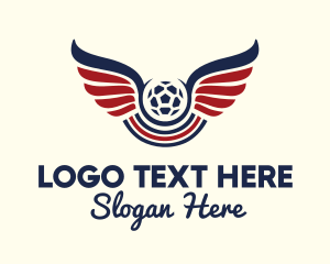 Sports Network - Soccer Ball Wing Stripe logo design