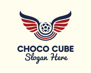 Soccer Ball Wing Stripe Logo