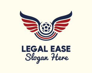 Soccer Ball Wing Stripe Logo