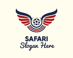 Soccer Ball Wing Stripe Logo