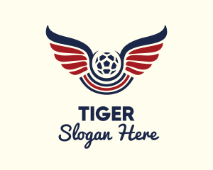 Soccer Ball Wing Stripe Logo