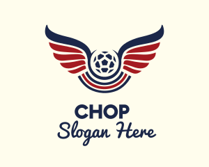 Soccer Ball Wing Stripe Logo