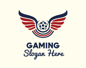 Soccer Ball Wing Stripe Logo