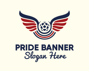 Soccer Ball Wing Stripe logo design