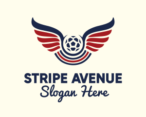 Soccer Ball Wing Stripe logo design