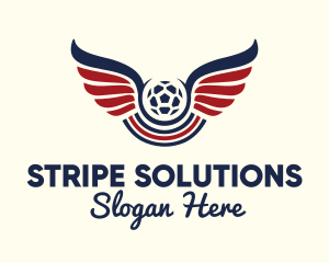 Stripe - Soccer Ball Wing Stripe logo design