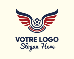 Ribbon - Soccer Ball Wing Stripe logo design