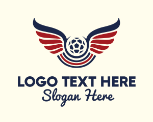 Soccer Ball Wing Stripe Logo