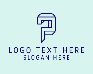 Letter - Tech 3D Brick Letter P logo design