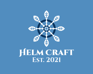 Snowflake Nautical Helm logo design