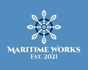 Snowflake Nautical Helm logo design