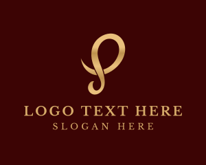 Fashion Design - Gold Premium Letter P logo design
