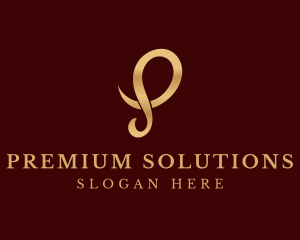 Gold Premium Letter P logo design