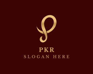 Gold Premium Letter P logo design