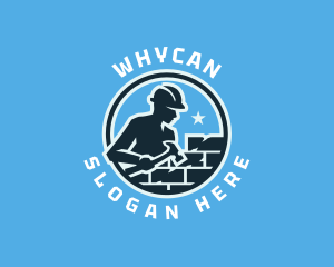 Contractor - Man Brick Contractor logo design