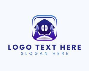 Residence - House Hand Shelter logo design