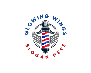 Barbershop Grooming Wings logo design