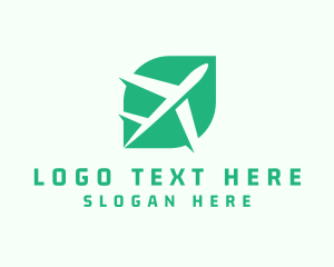 Airliner - Eco Travel Airplane Transportation logo design