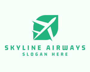 Airliner - Eco Travel Airplane Transportation logo design