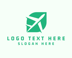 Airplane - Eco Travel Airplane Transportation logo design