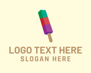 Ice Cream Shop - Colorful Frozen Popsicle logo design