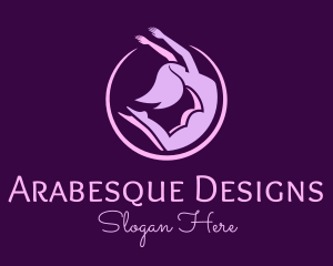 Arabesque - Woman Gymnast Pose logo design