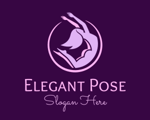 Pose - Woman Gymnast Pose logo design
