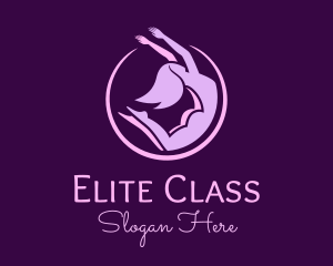 Woman Gymnast Pose logo design