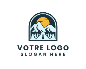Camping - Mountain Road Adventure logo design