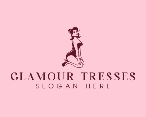 Lady Pinup Woman logo design