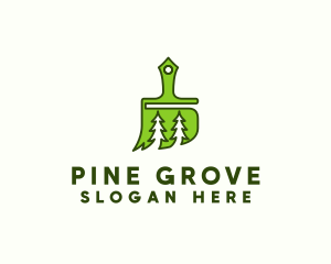 Pine Tree Paintbrush logo design