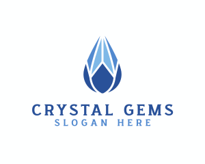 Crystal Diamond Droplet logo design