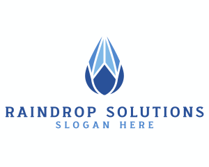 Raindrop - Crystal Diamond Droplet logo design