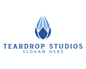 Crystal Diamond Droplet logo design