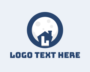 Night Time - Moonlight House Letter logo design