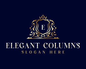 Elegant Crown Shield logo design