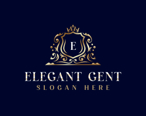 Elegant Crown Shield logo design