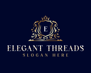 Elegant Crown Shield logo design