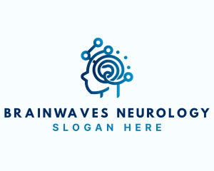 Brain Neurology Circuit logo design