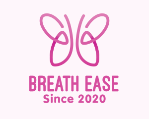 Respiration - Pink Butterfly Lungs logo design