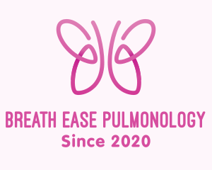 Pulmonology - Pink Butterfly Lungs logo design