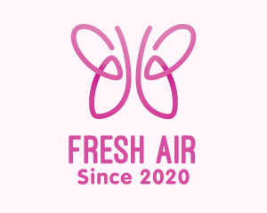 Lungs - Pink Butterfly Lungs logo design