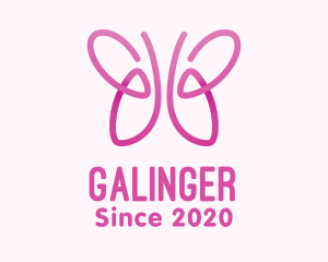 Fly - Pink Butterfly Lungs logo design