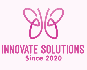 Respiratory System - Pink Butterfly Lungs logo design