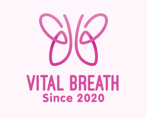 Lung - Pink Butterfly Lungs logo design