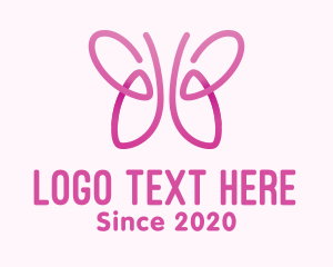 Respiration - Pink Butterfly Lungs logo design